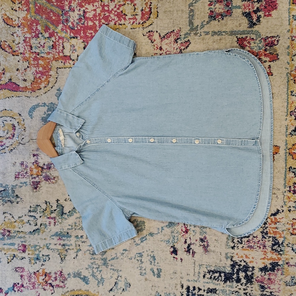 Madewell denim short sleeve button down shirt